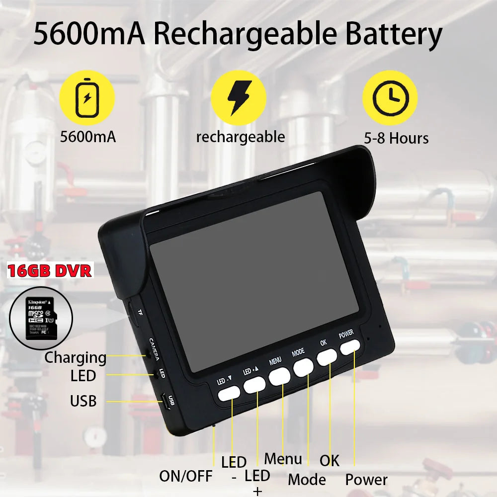 4.3" Kamera na kontrolu kanalizačných potrubí s možnosťou DVR