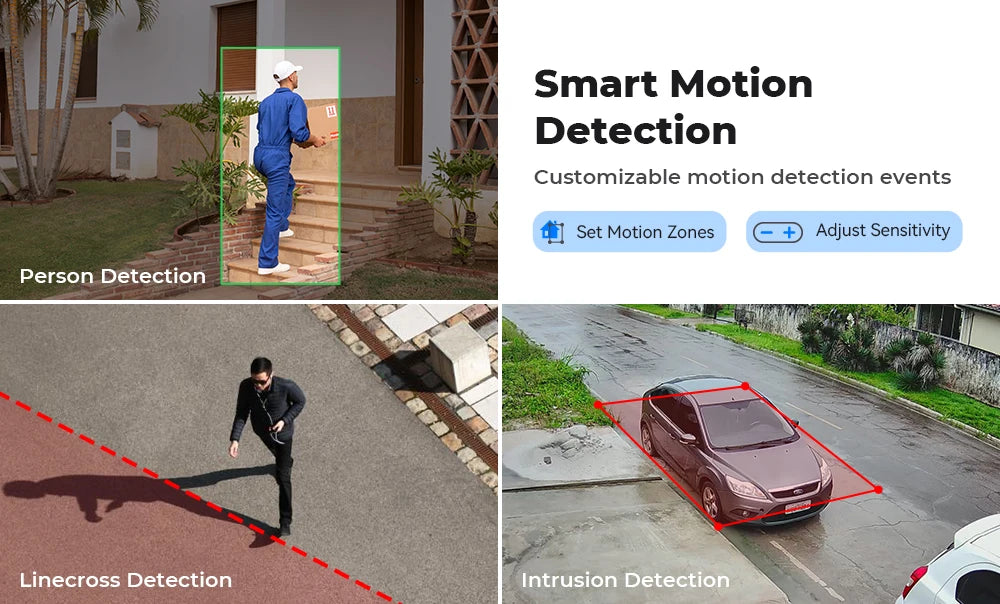 8MP 4K PTZ IP Security Camera with Face Detection, Audio, PoE and Color Night Vision
