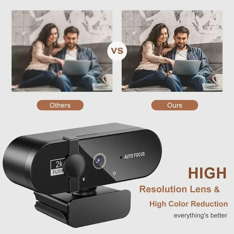 1080P Mini Webcam with Microphone Auto Focus USB 30fps
