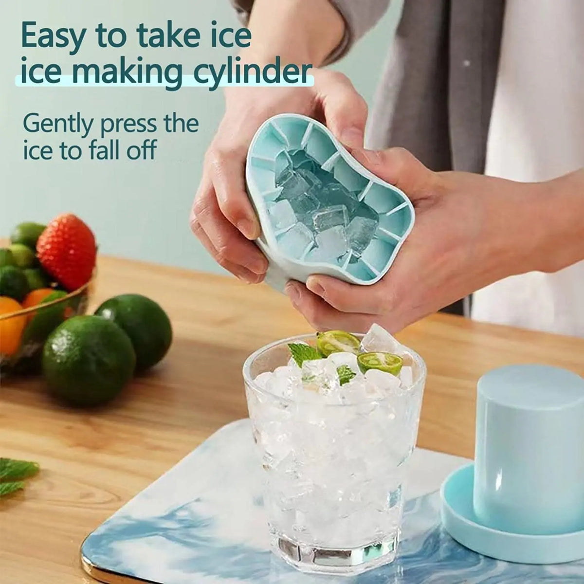Silicone Ice Cube Cylinder Mould — Single or 3-Colour Set
