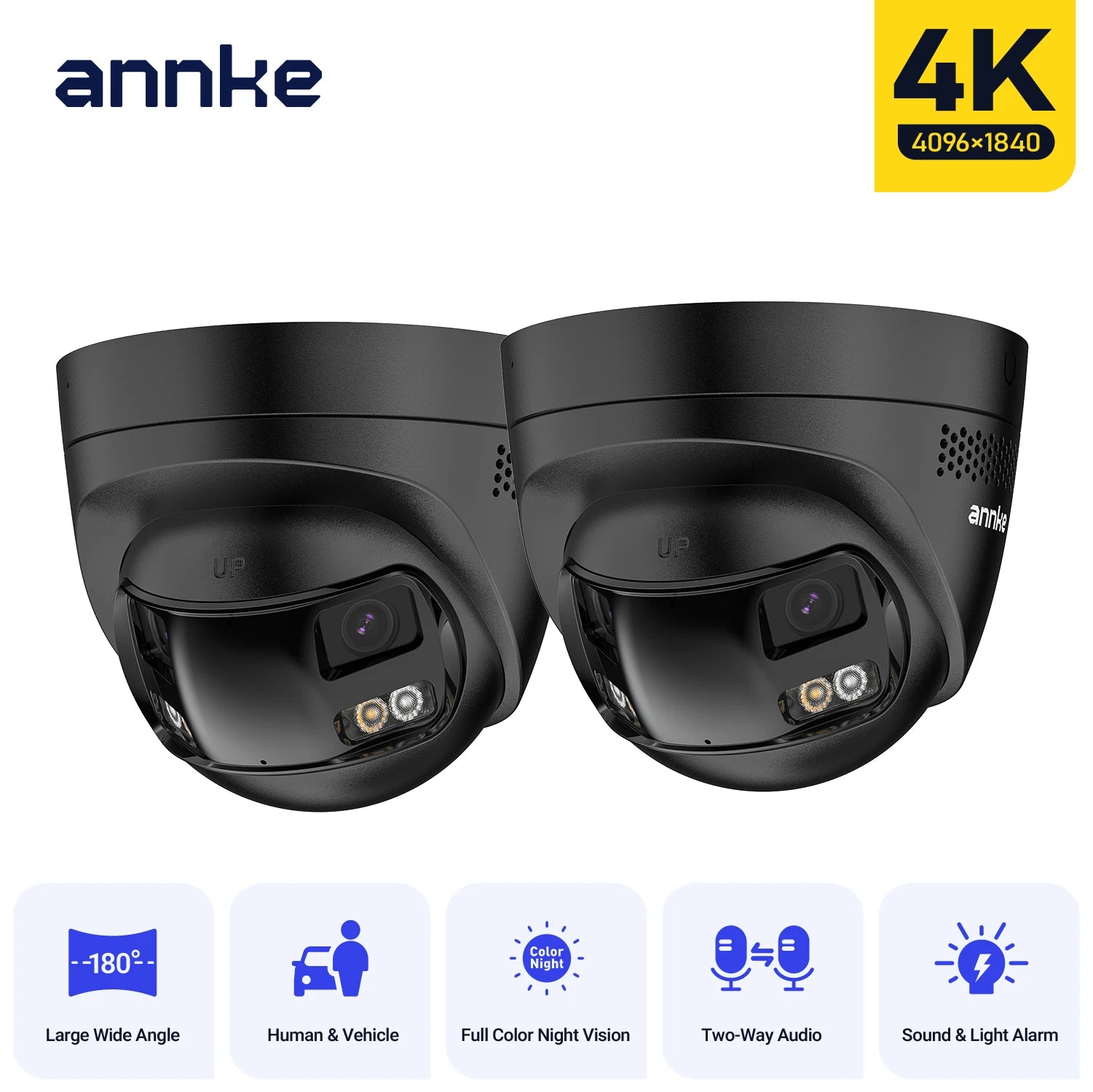 ANNKE 8MP Dual-Lens 180° Outdoor Security Camera with Audio