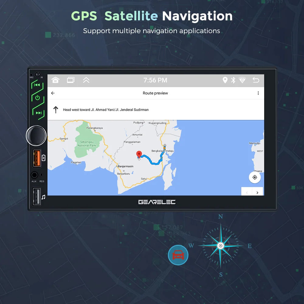 7 Inch Car Radio 2 Din Android 13 CarPlay Multimedia Player