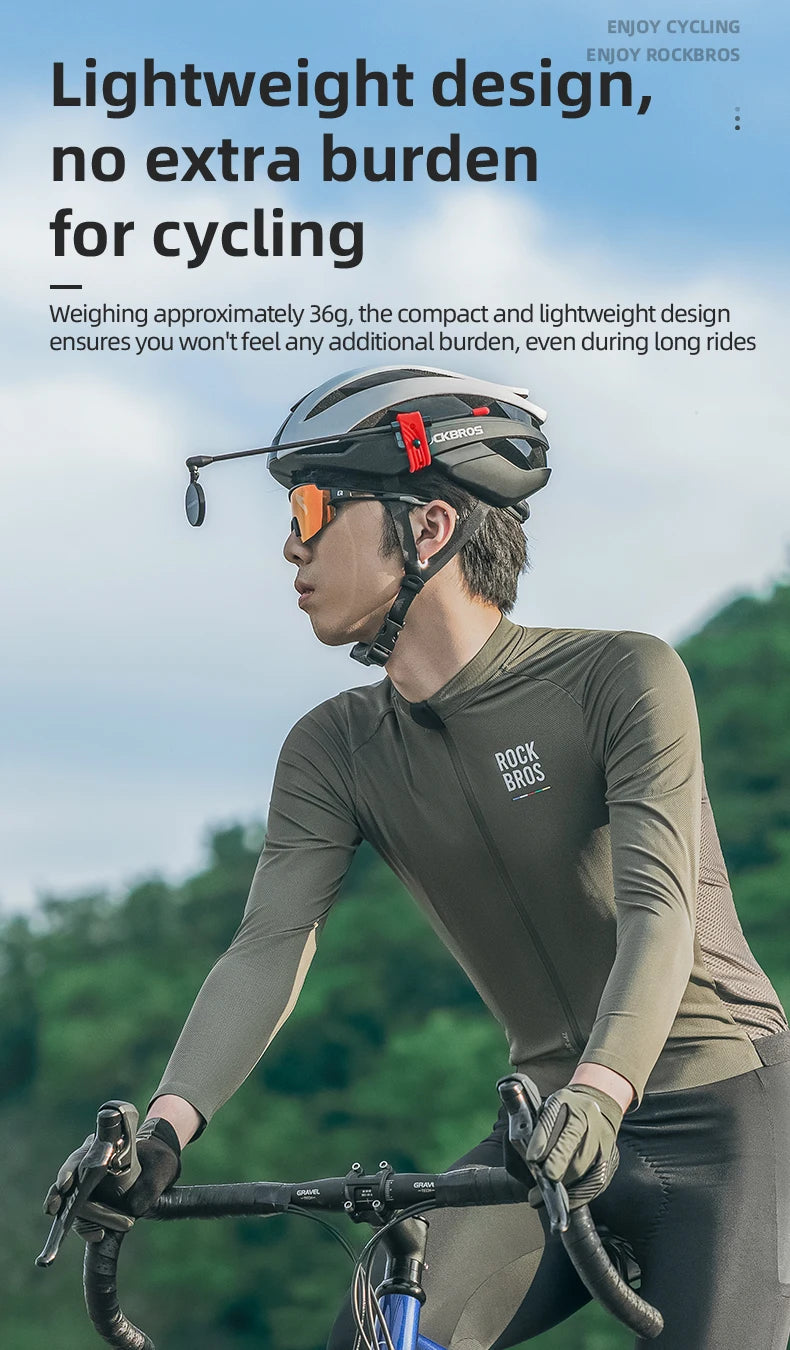Bicycle Helmet Rearview Mirror with 360° Adjustable Viewing Angle