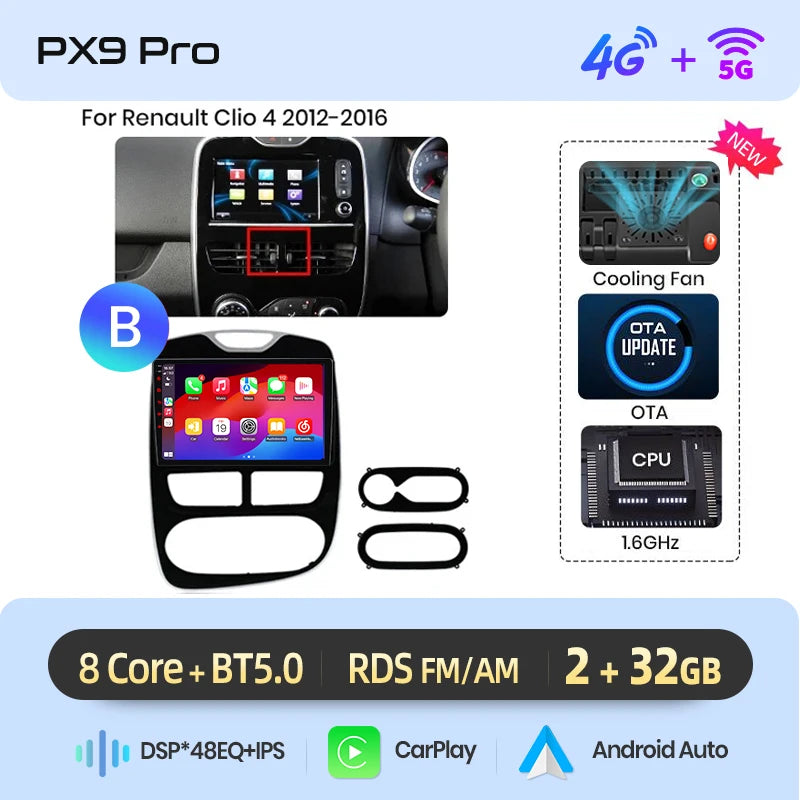 AWESAFE PX9 autorádio pre Renault Clio 4