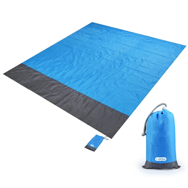 Manta impermeable para picnic de bolsillo de 200x210 cm, manta para playa sin arena, para camping, picnic al aire libre, cubierta plegable para tienda, ropa de cama