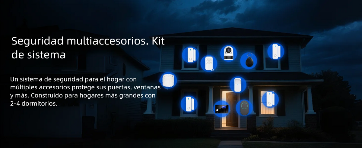Tugard Hemlarmsystem Kit med Kamera WiFi GSM Fjärrkontroll Dörr Fönster Sensor för Hemlarm