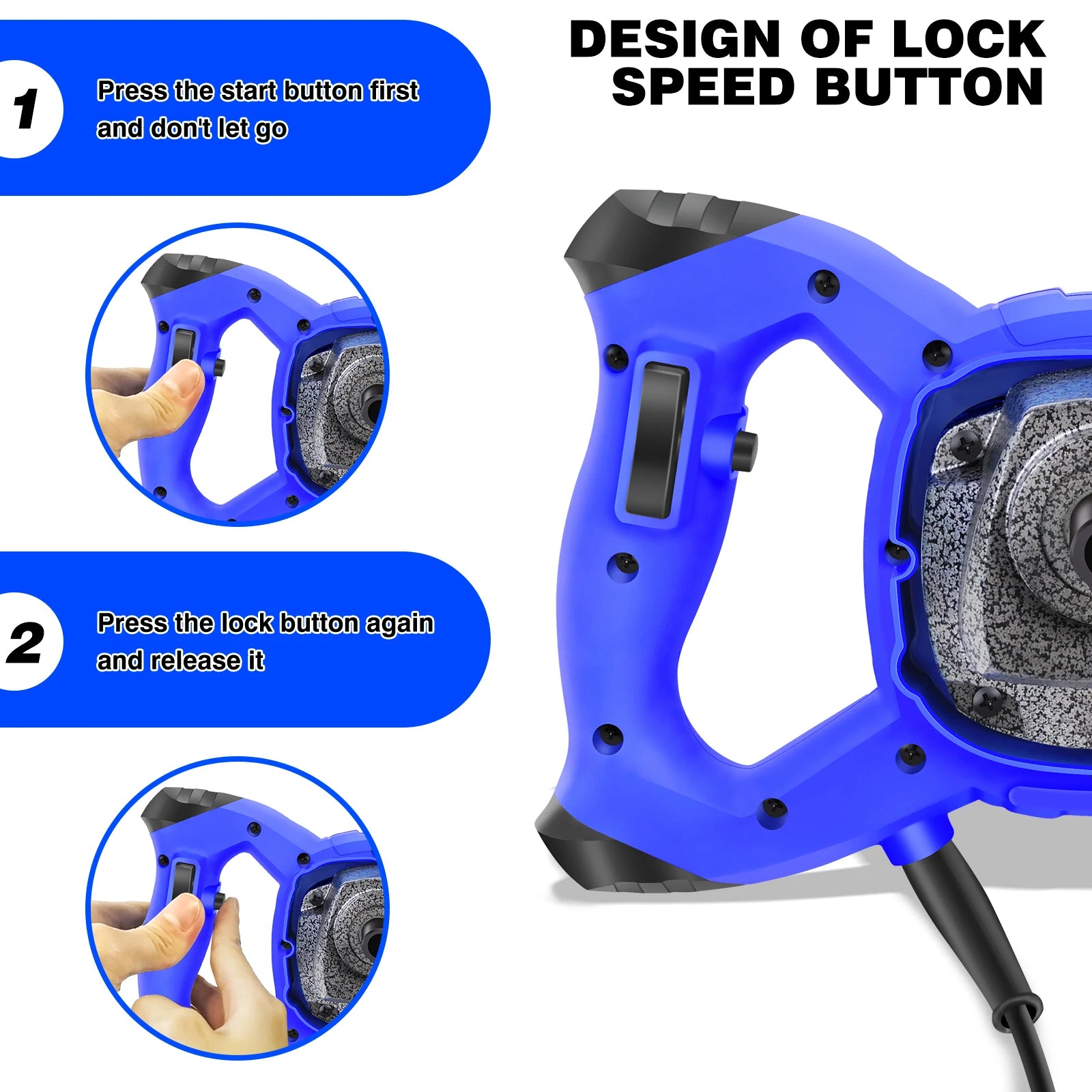 Prenosný miešač na betón s nastaviteľnou 6-rýchlostnou lopatkou