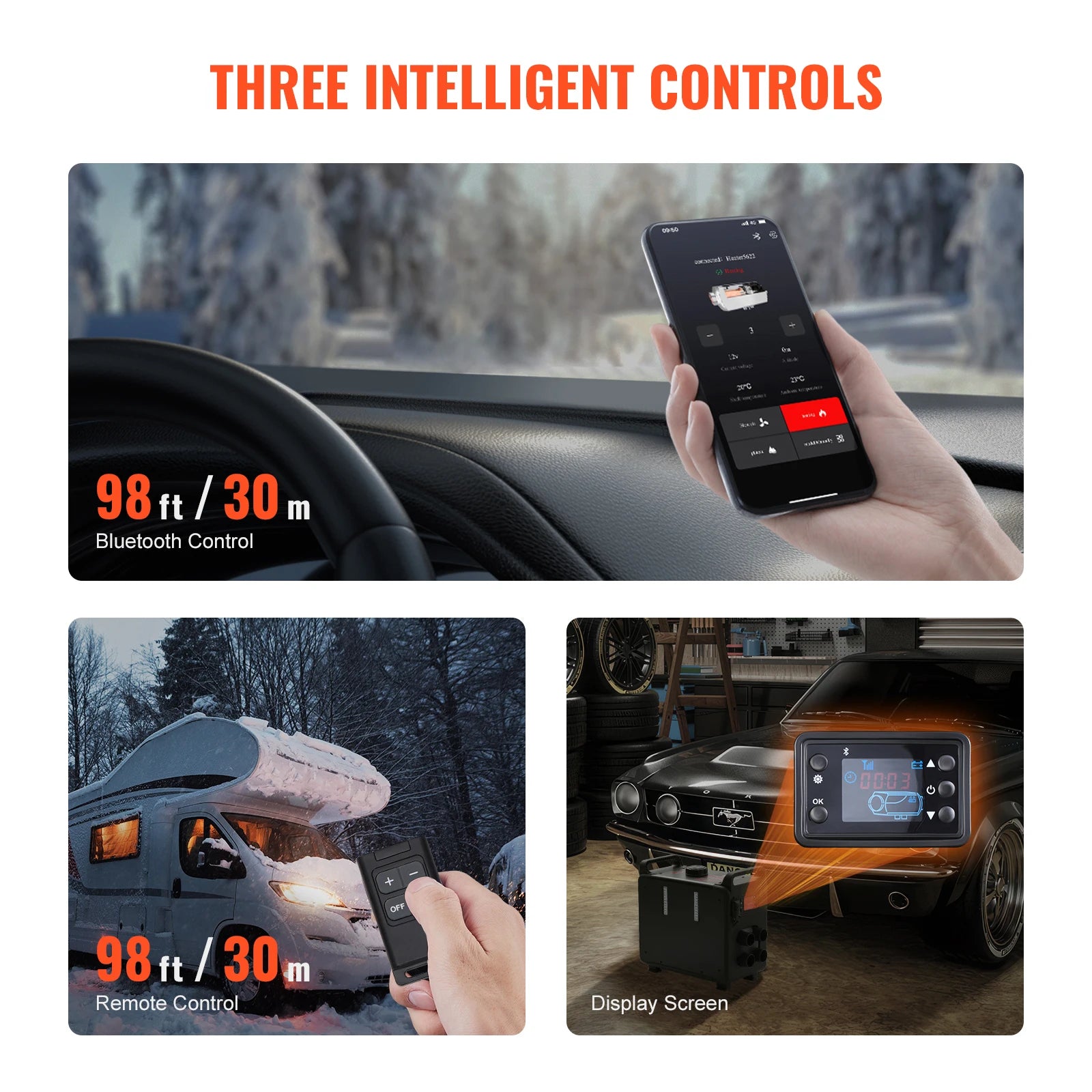 8kW Diesel Air Heater with Bluetooth Control for RVs, Vehicles & Garage