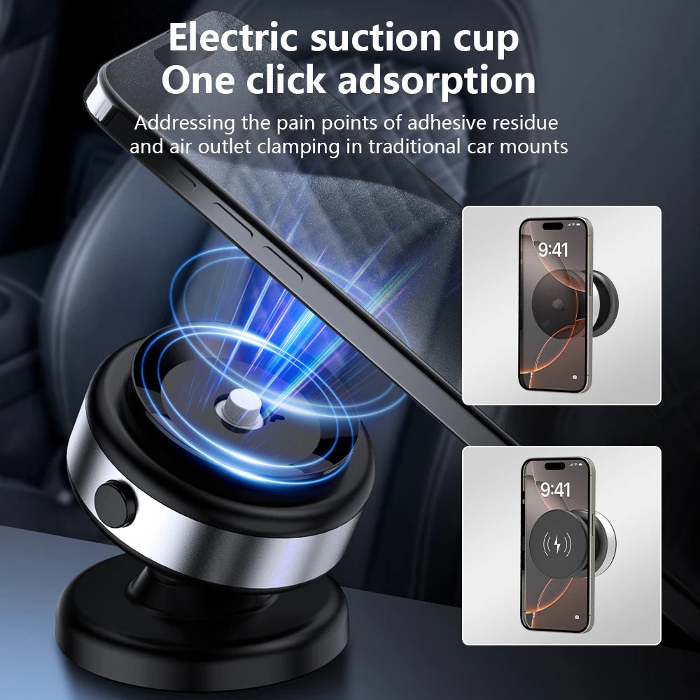 CZ18 Wireless-Charging Phone Mount with Vacuum Base