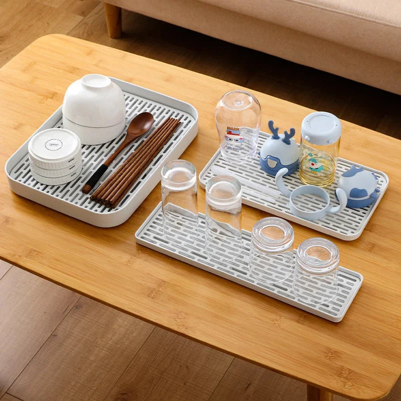 Rectangular Draining Tray with Slotted Insert
