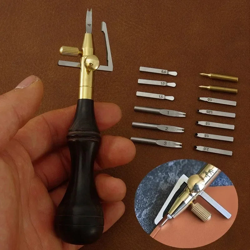 Interchangeable Leather Marking and Grooving Tool Options