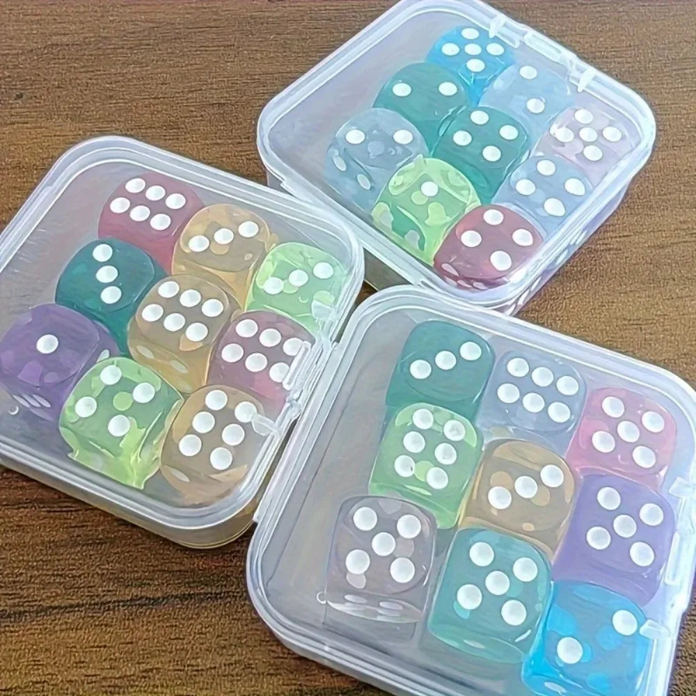 Jeu de dés de 14 mm dans une boîte de rangement, 9 pièces