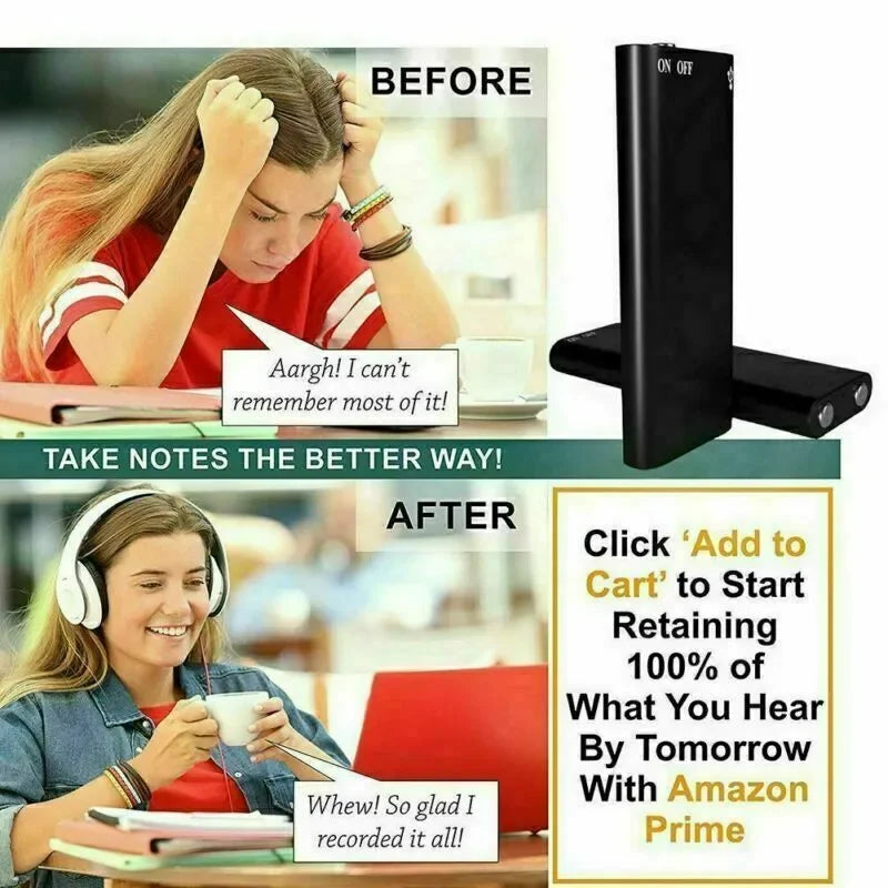 Registratore vocale mini magnetico USB Dictaphone