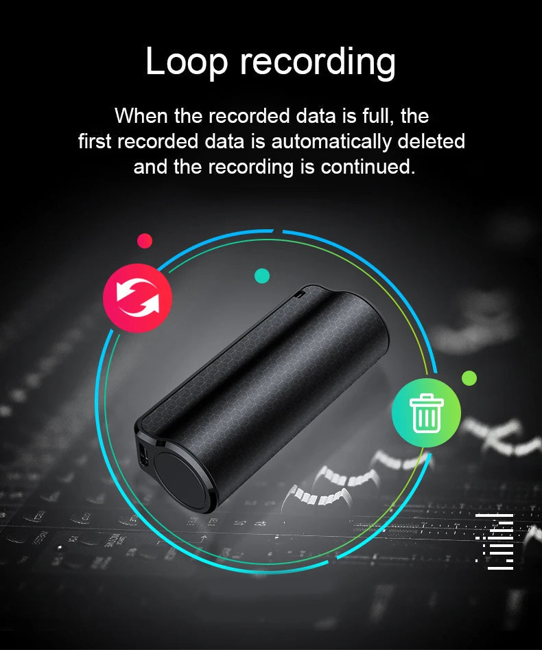 Mini Voice Activated Recorder 600 Hours Time Built-in Magnet Small Digital Audio Recording Device Sound Dictaphone