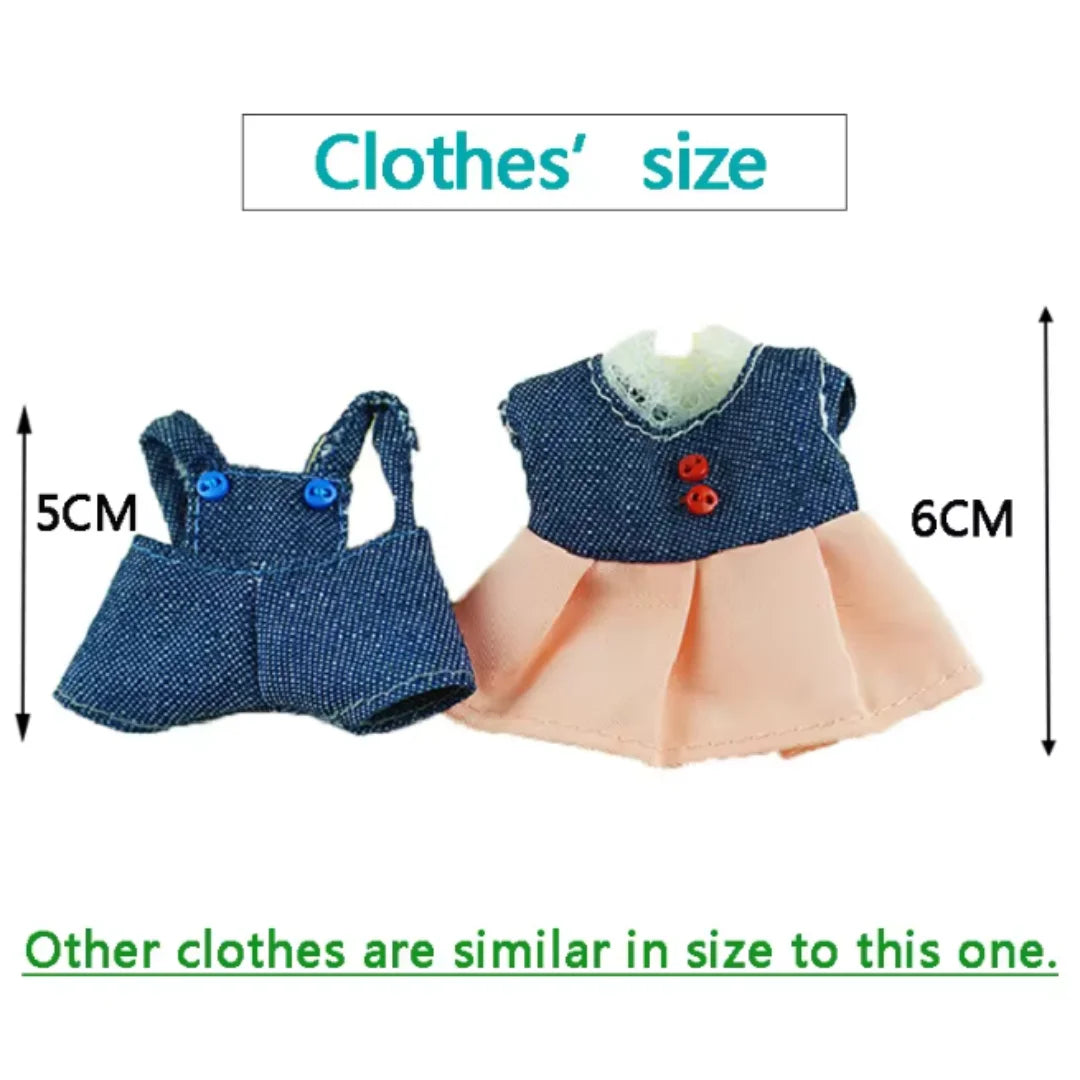 Conjuntos de ropa en miniatura para muñecas animales del bosque