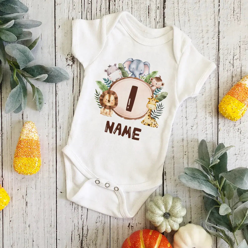 Gepersonaliseerd Leeuw Initiaal Baby Body