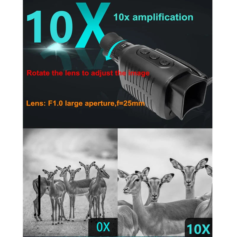 5X Digital Light Zoom Monocular Night Vision Device 1080P HD Infrared Camera Hunting Telescope Outdoor Search Full Darkness 300m