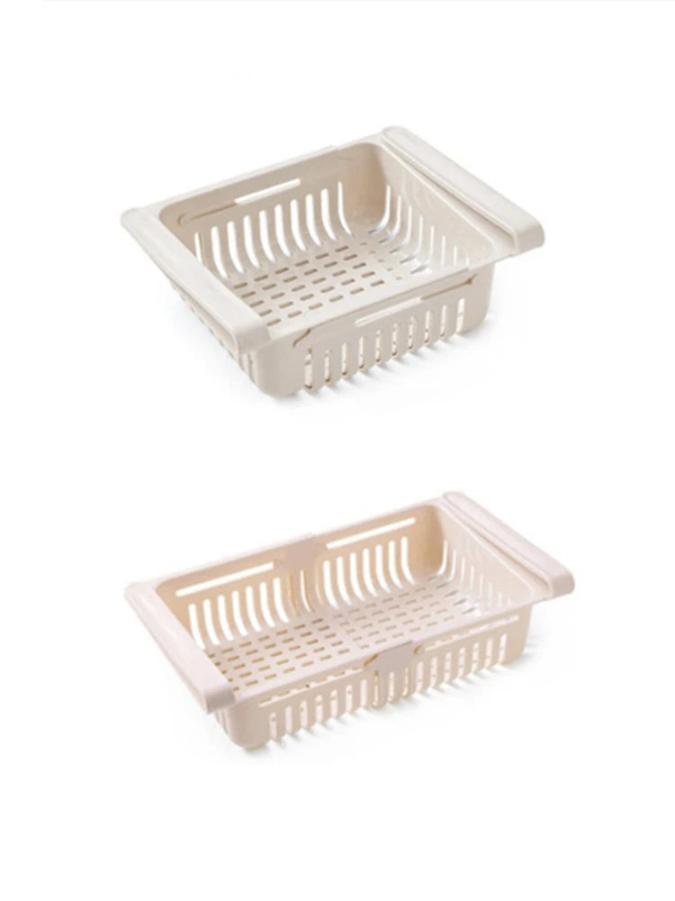 Multi Functional Refrigerator Storage Basket, Retractable Refrigerator Partition Storage Rack, Kitchen Drain