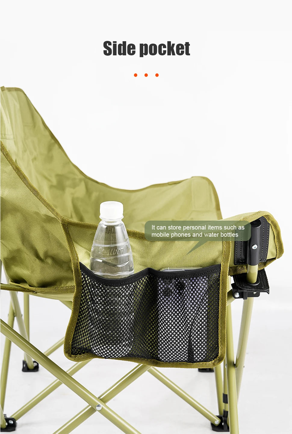 Double Camping Chair for Two with Storage Bags and Backrest