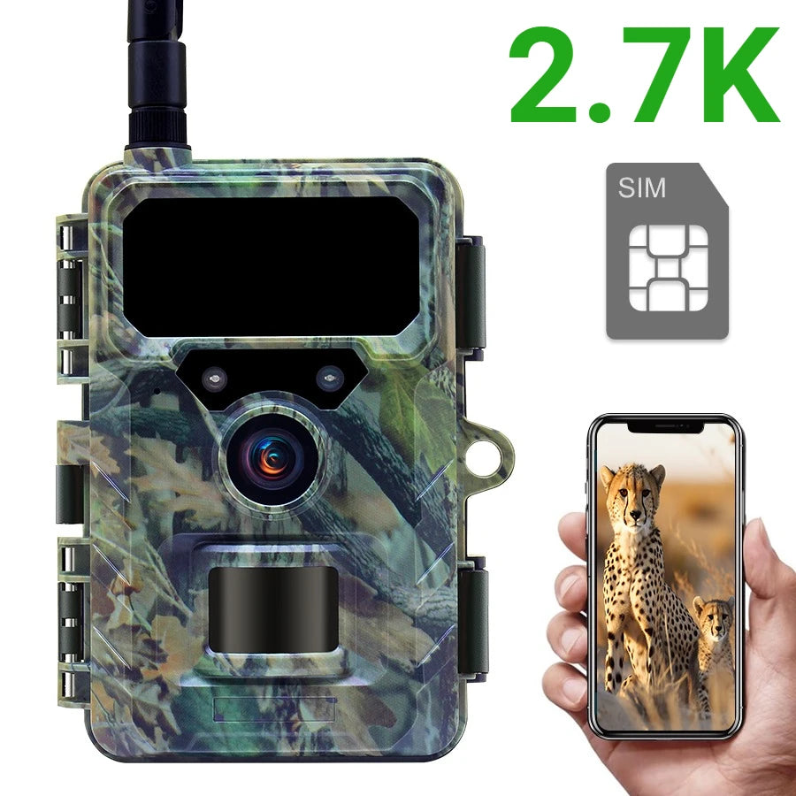 4G LTE Trail Camera with App Control, 2.7K Night Vision