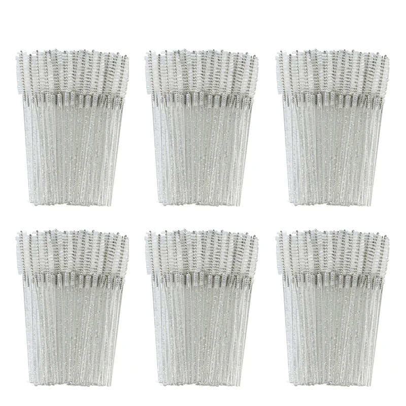 ANNAFRIS 50Pcs Disposable Eyelash Brush Soft Head Crystal Eyebrow Brush Lash Extension Brush Mascara Wand Makeup Tool