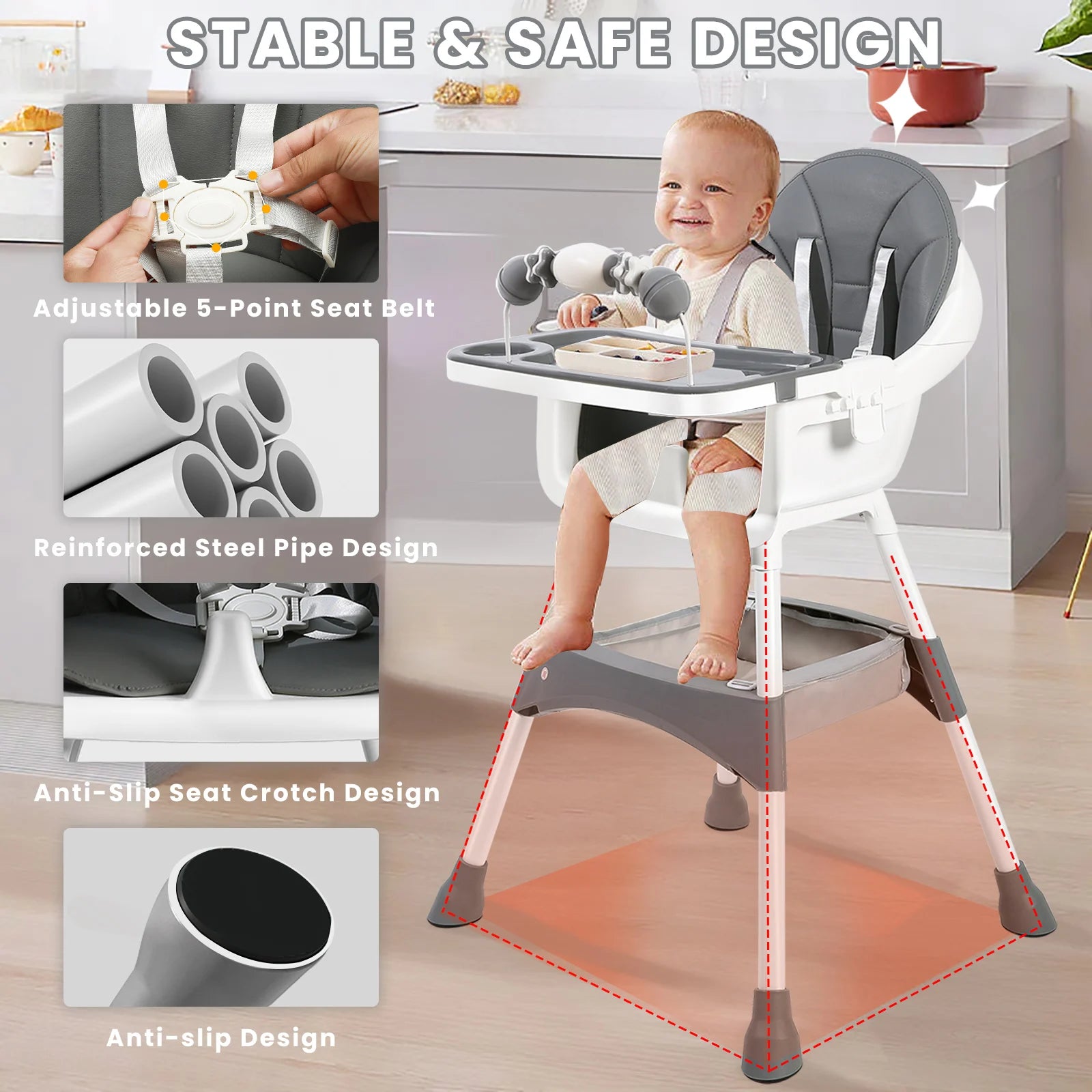 Convertible Baby High Chair