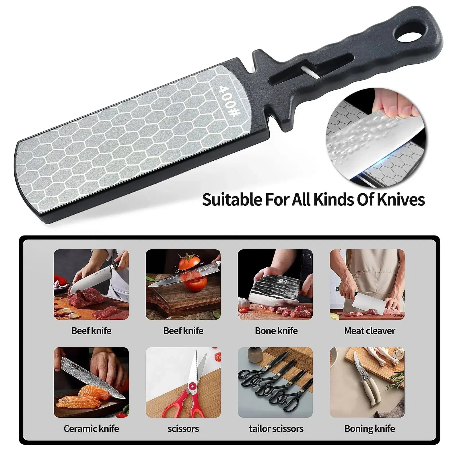 5 in1 Knife Sharpener Diamond Bars 400/1000 Multi-Tool Kitchen Knives Tungsten Steel Ceramic Grinding Double-Sided Whetstone 숫돌