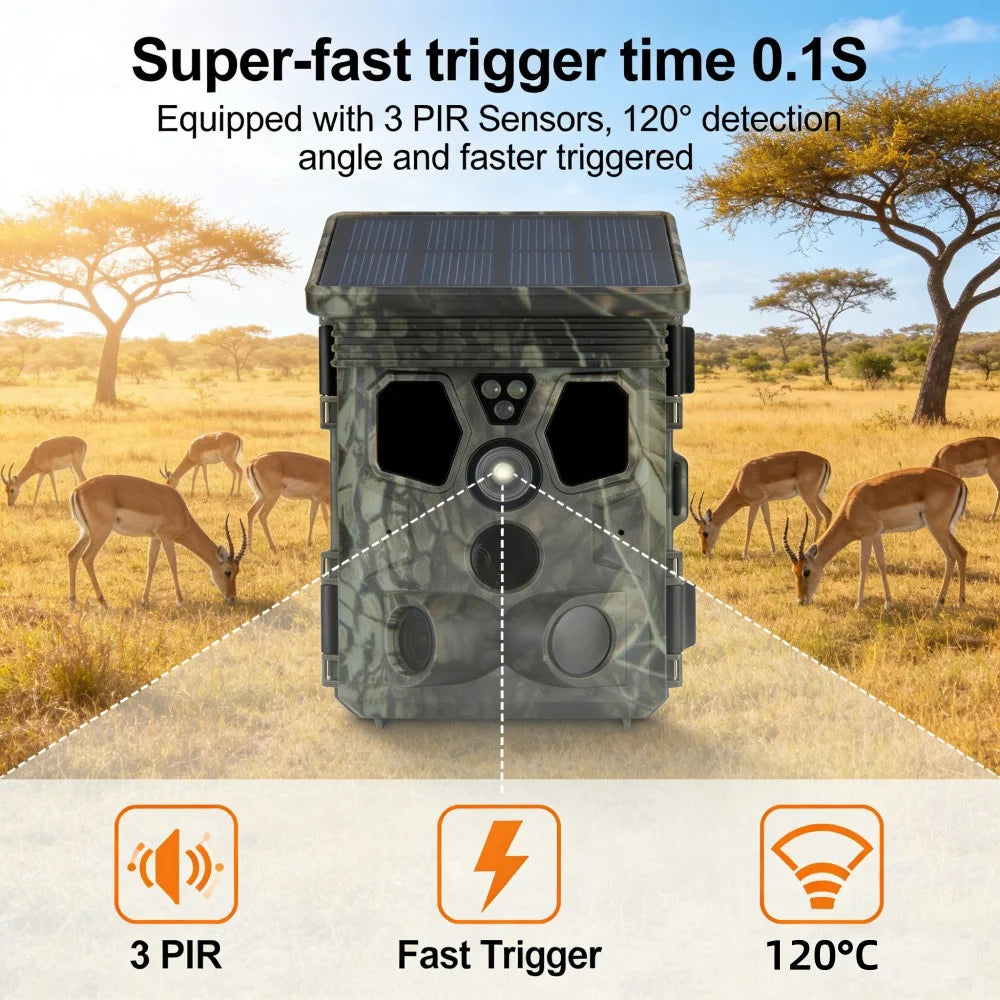 4K 50MP WiFi Trail Camera with 940NM Night Vision