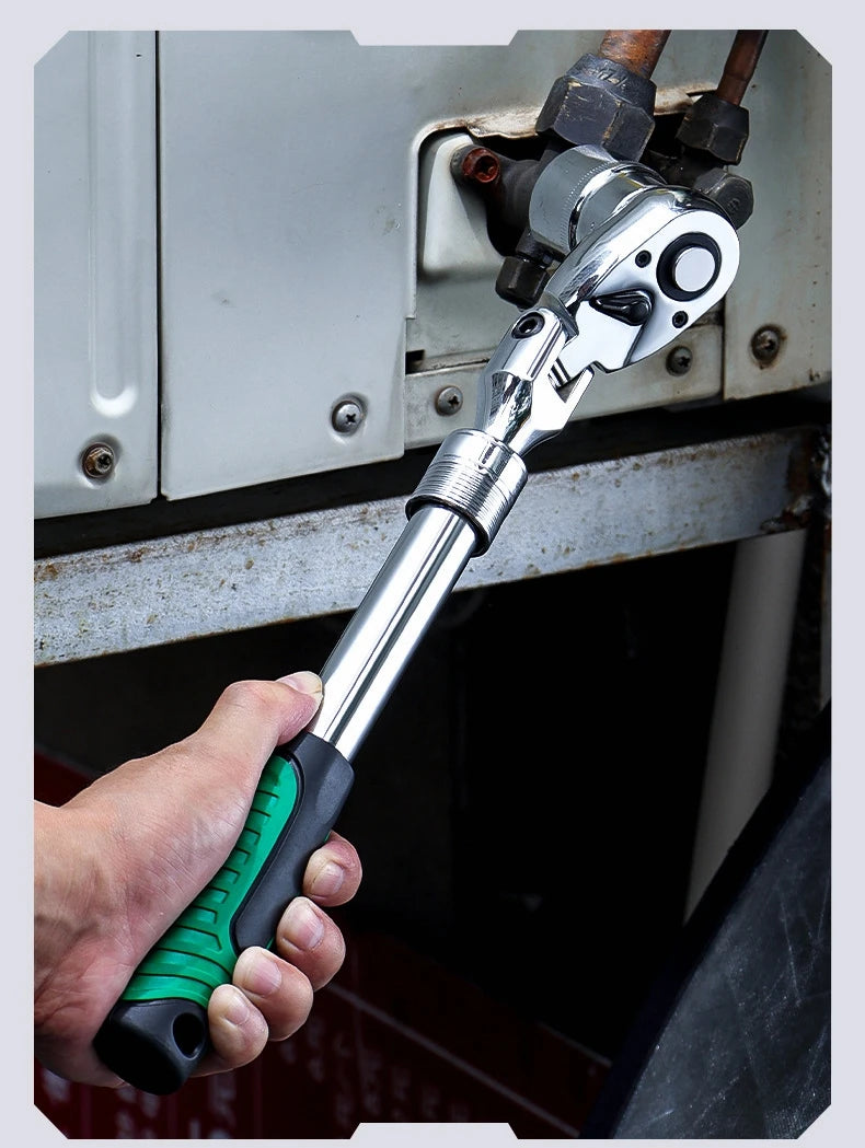 Drive Socket Drive Standard Ratchet Wrench , 1/4,3/8,1/2 Inch Flexible 72-Tooth Extendable Telescopic Socket Spanner Wrench
