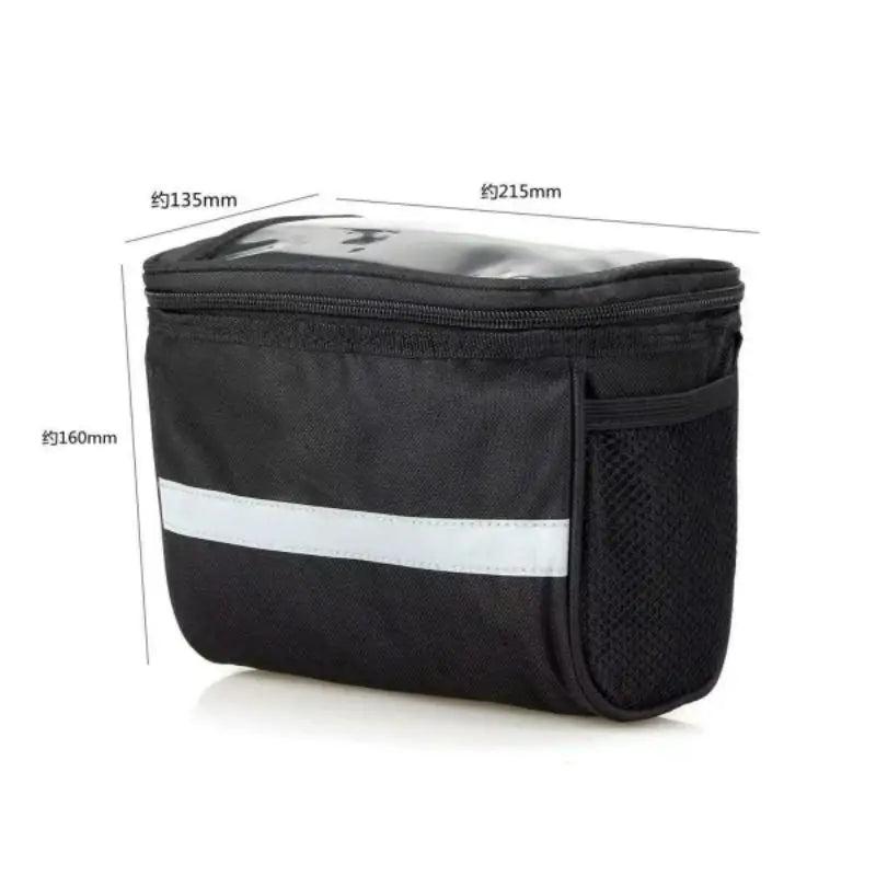 Bolsa para guiador de bicicleta com compartimento transparente para telemóvel/mapa