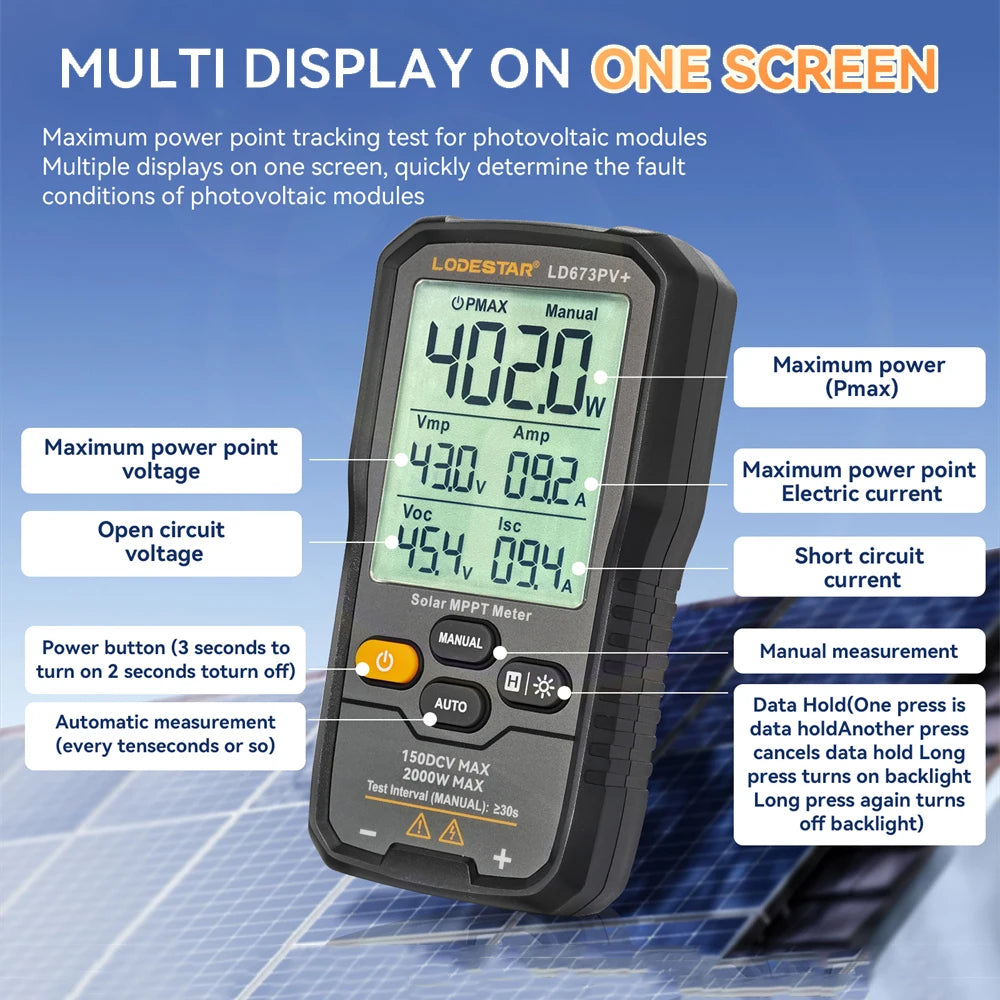 Tester de putere maximă pentru panoul solar