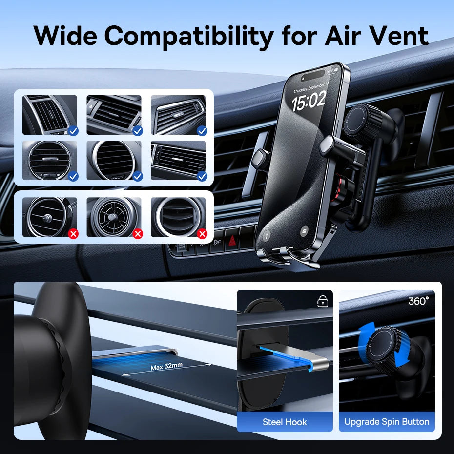 Baseus Auto Clamping Car Phone Mount Air Vent Gravity Holder