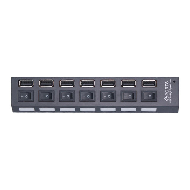 USB-2.0-Hub mit 7 Anschlüssen für Computer