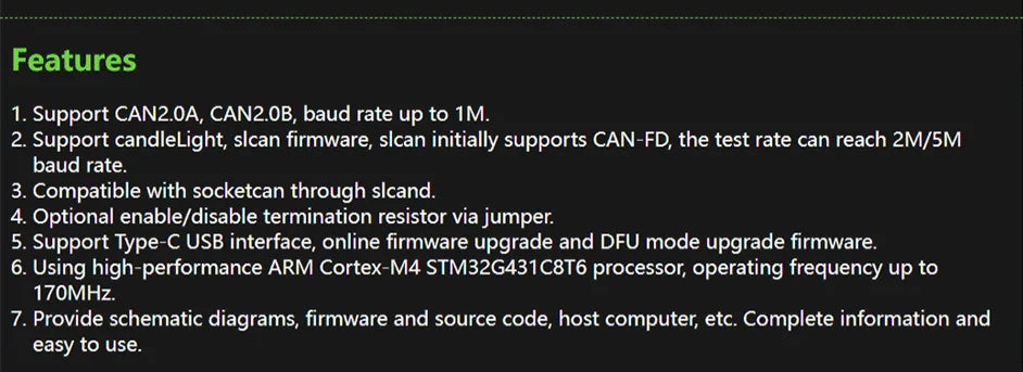 CANable 2.0 USB-to-CAN Adapter Options
