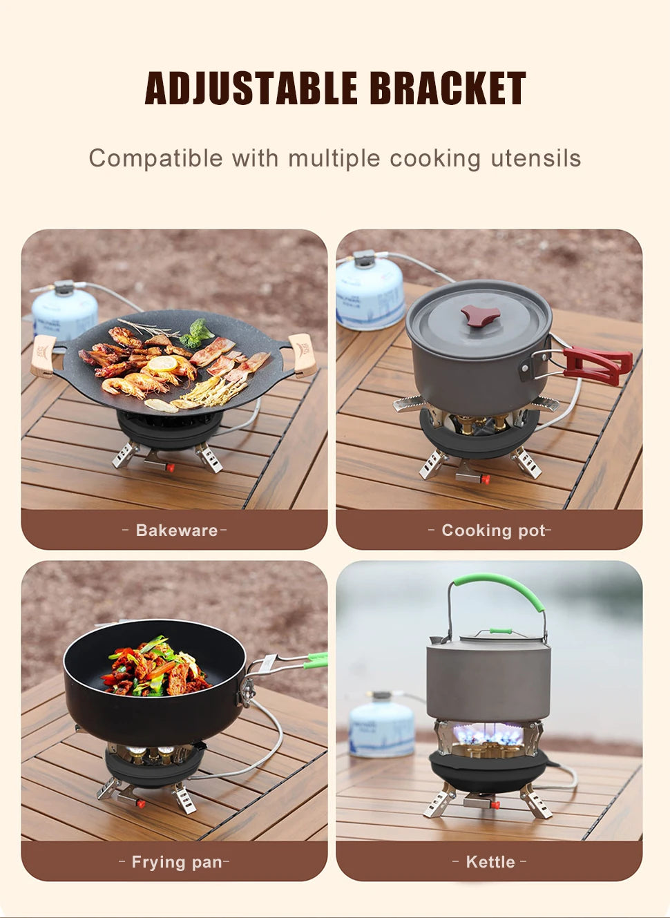 Portable Camping Gas Stove 16000W with Piezo Ignition