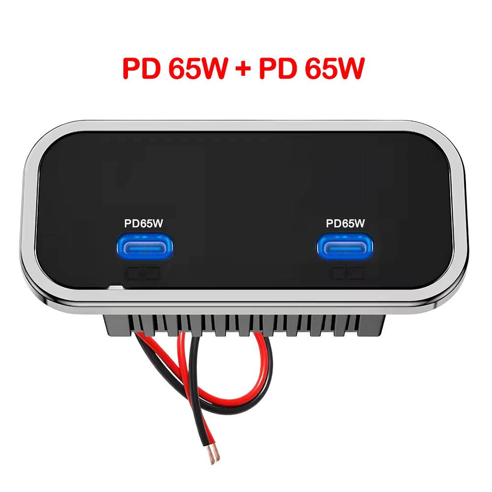 NOVO Carregador de Parede com 4 Portas USB 12-24V para RV, Carregamento Rápido para Carro, Duplo PD3.0 e Duplo QC3.0, Acessórios para Autocarro, Barco e Camião