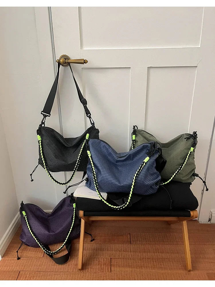 Borsa tote in poliestere a quadri per l’uso quotidiano
