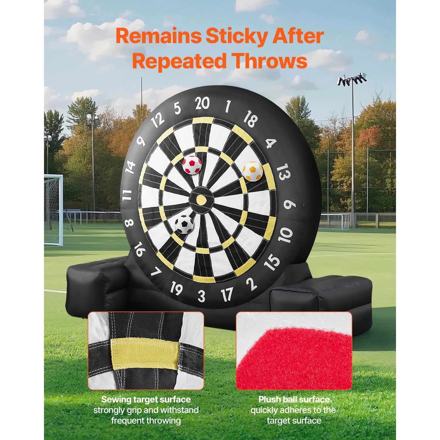 Giant Inflatable Soccer Dart Board Game with Balls & Pump