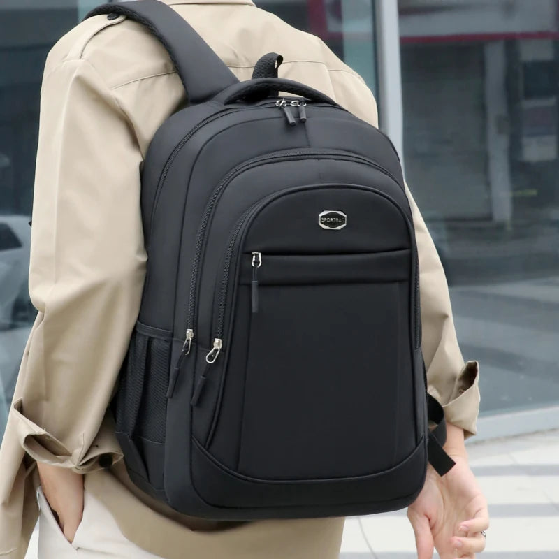 Mochila de viagem em tecido Oxford com compartimento para portátil