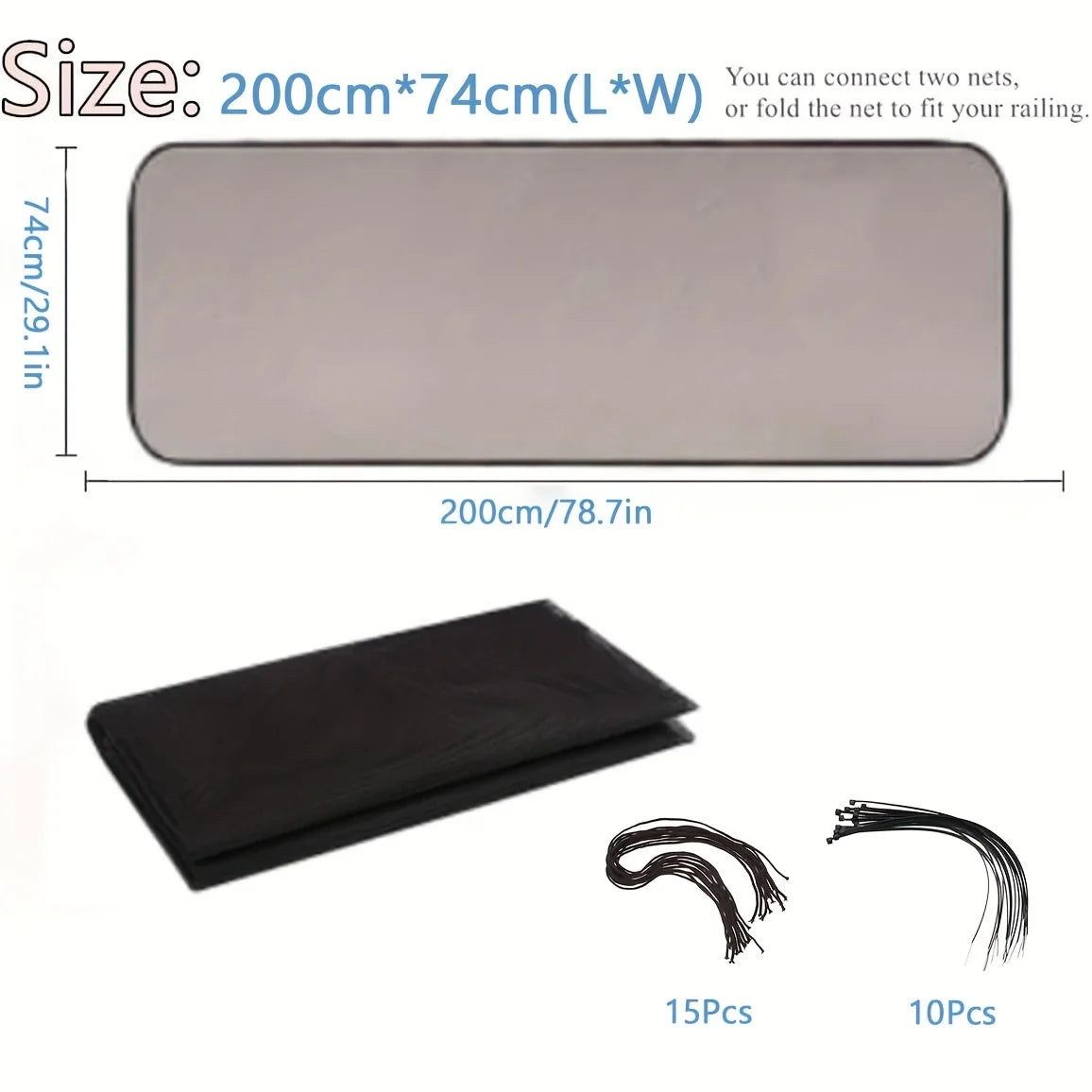 Baby Gate for Stairs Mesh Safety Net for Kids and Pets