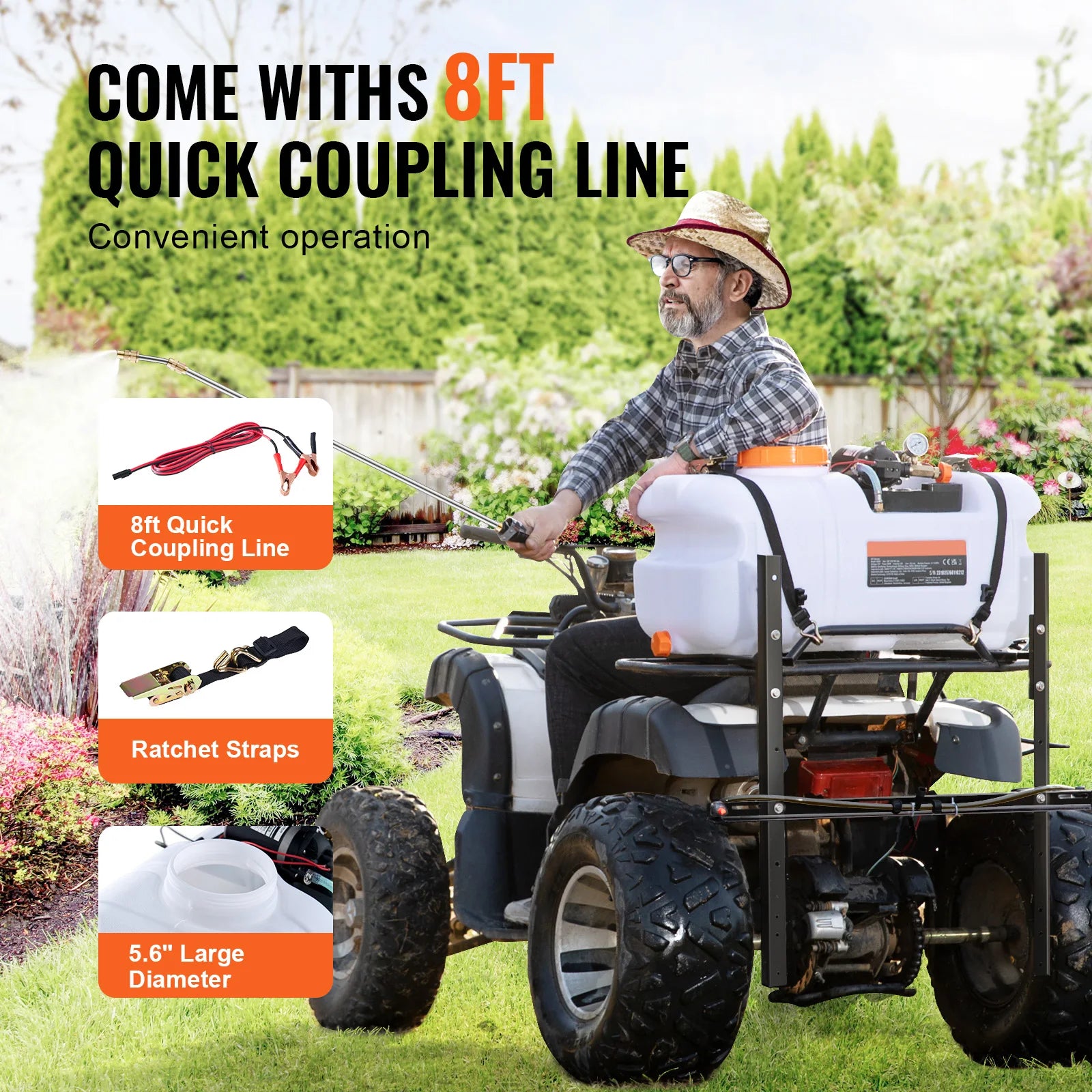 ATV kohasprei 60L reguleeritava varrega ja 12V pumbaga