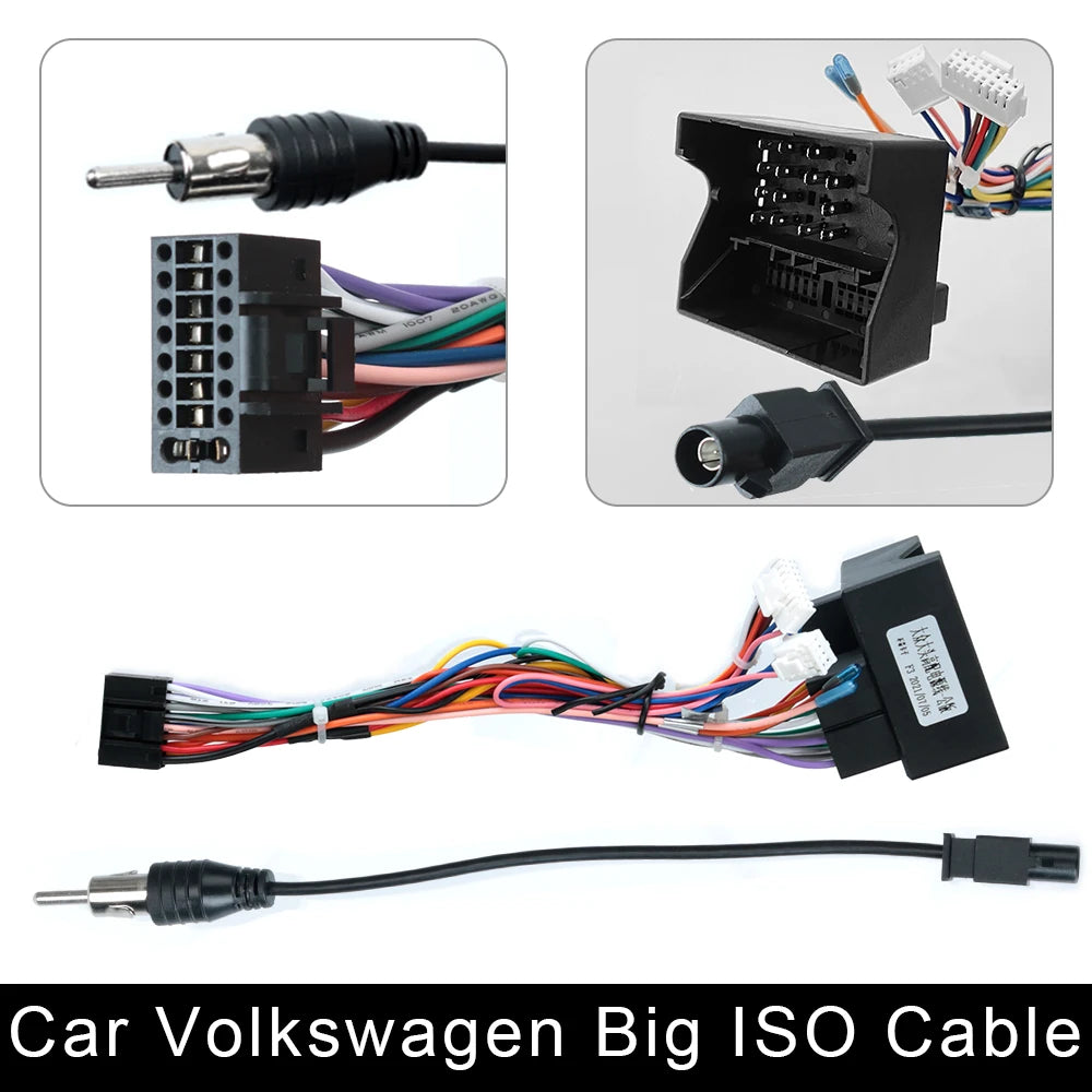Câble ISO pour autoradio Android, accessoires pour écran 2DIN, stéréo Suzuki Kia VW Hyundai Honda Toyota Nissan Mitsubish, Ford Outlander