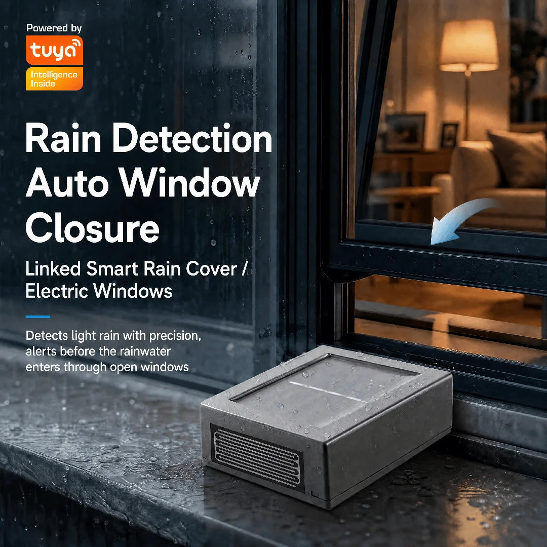 Zigbee Solar Energy Rainfall Sensor, Wireless Rain Monitor Detector, Smart Life APP Remote Control Smart Home Rain Sensing Devic