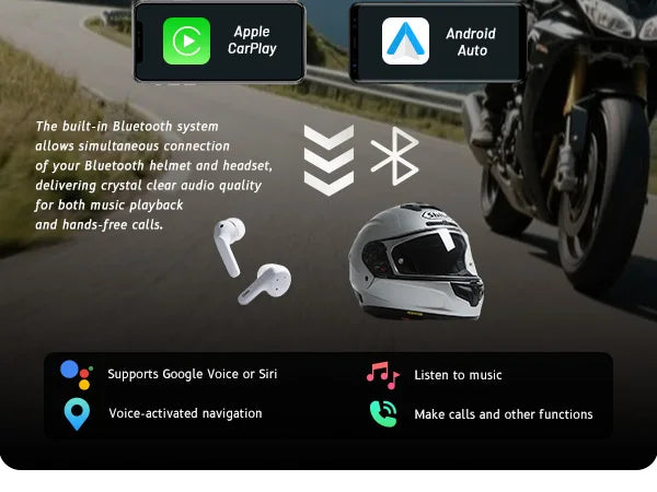 Six-Inch Motorcycle CarPlay and Android Auto Display