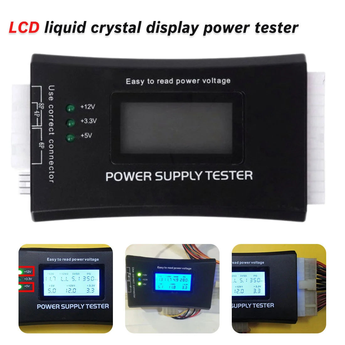 LCD ATX PC Power Supply Tester
