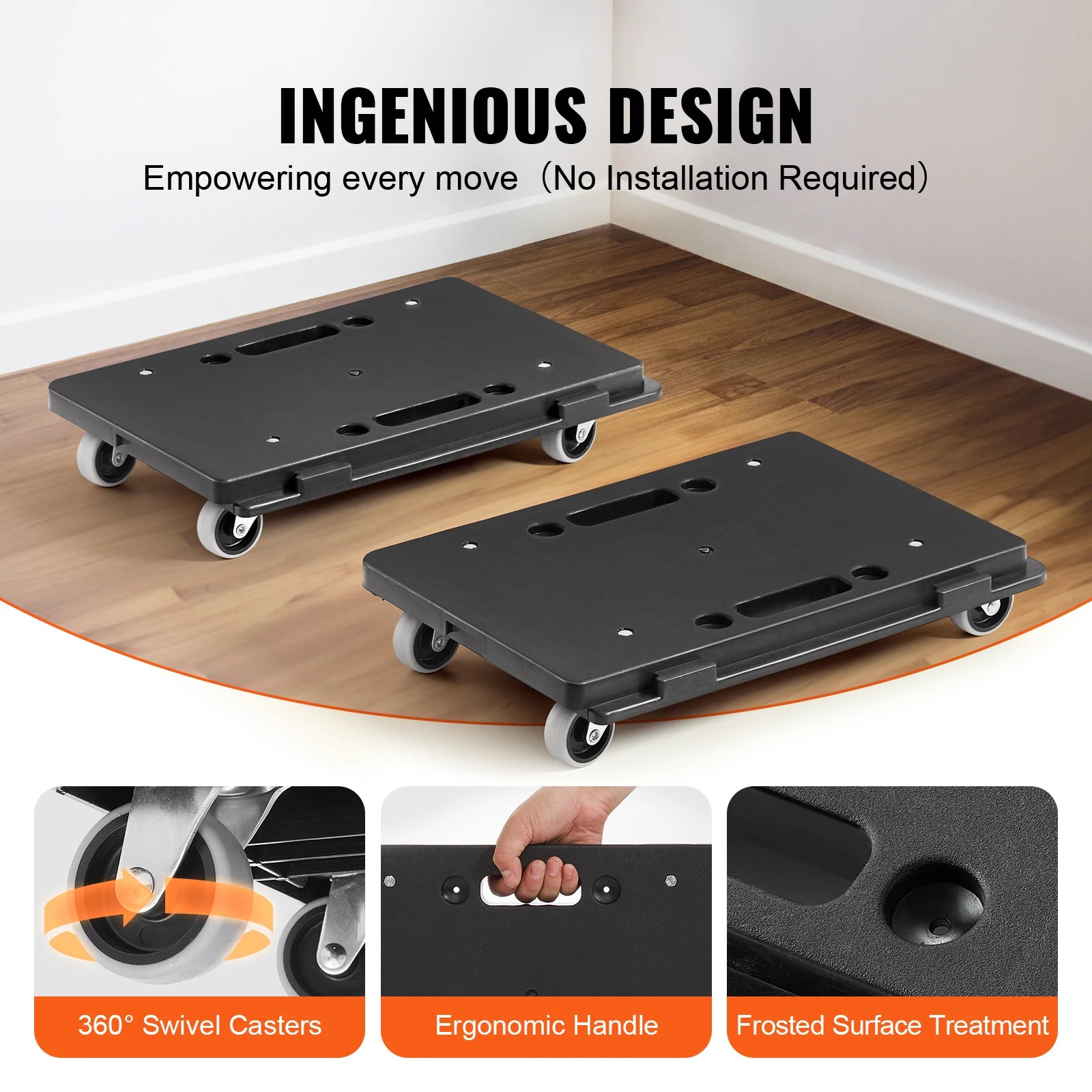 2 Pack Furniture Dolly Movers 500 lbs Each with Wheels