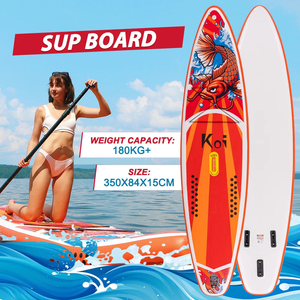FunWater Inflatable Stand Up Paddle Board Paddling Board Surfboard Surf Sup Board 320-385CM Non-Slip Water Sport Paddle Board