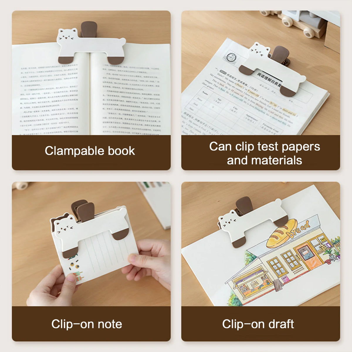 Cat-Shaped Book Page Holder Clip