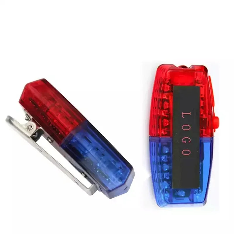 LED Red Blue Caution Emergency Police Light Flashing Shoulder Lamp USB Rechargeable Shoulder Warning Safety Torch Bike Tail Lamp