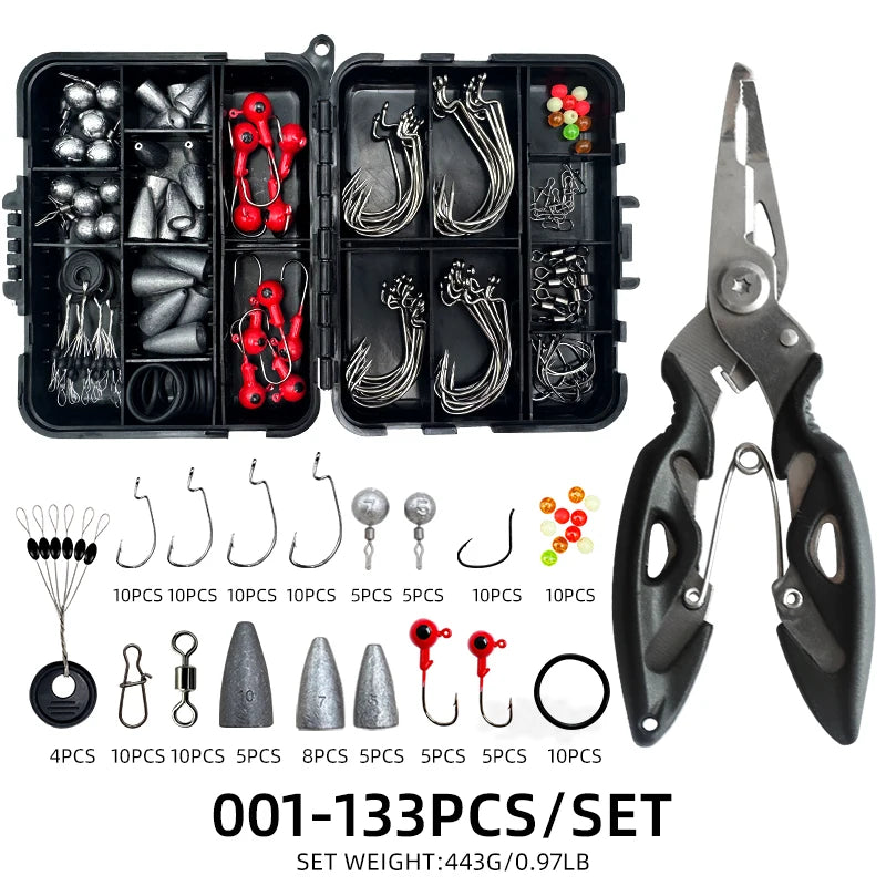 Set di accessori da pesca Texas Rig ShareShark — 132/133 pezzi